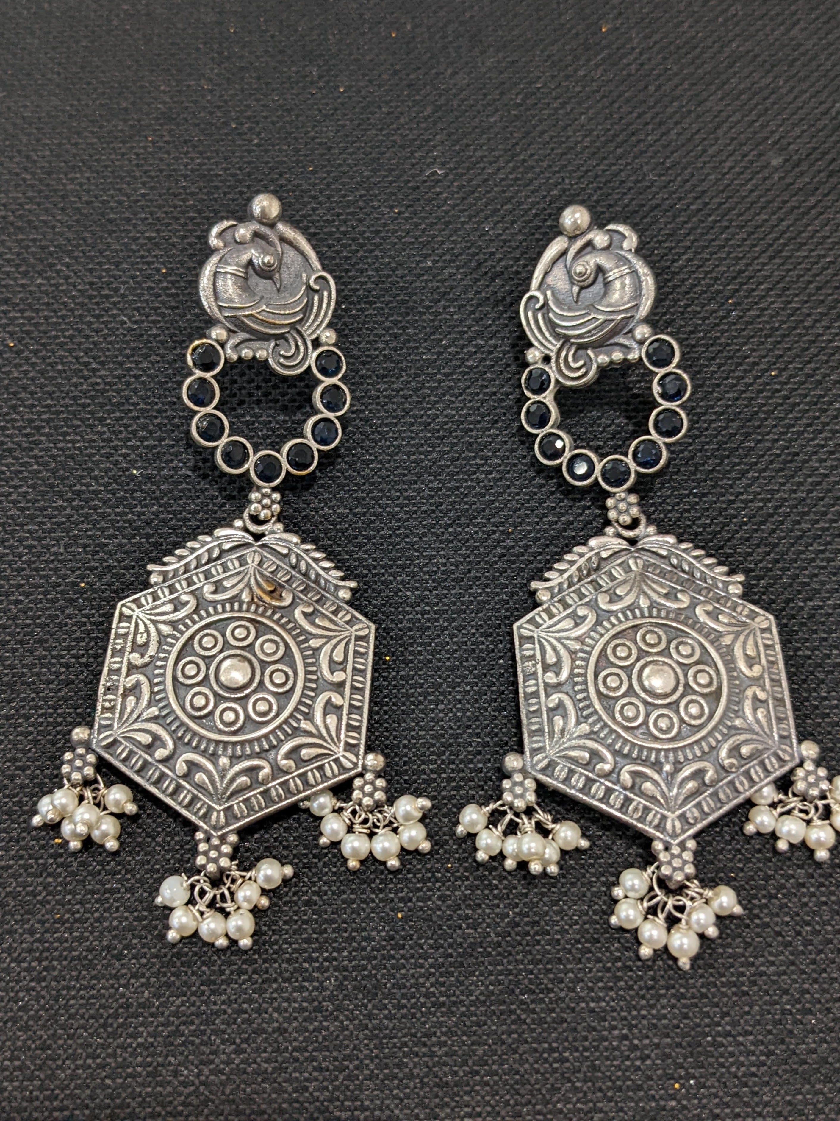 Traditional German Silver Drop Earring | FashionCrab.com